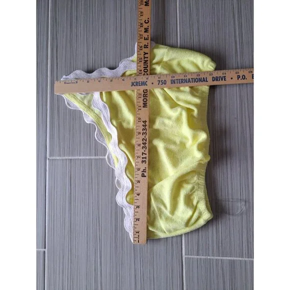 New Jordan Set Terry Lemon Crop Top & Pants Elastic Waist Rickrack Details Large - Picture 9 of 9